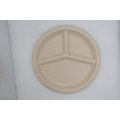 Paper Lunch Paper Pulp Molded Packaging Disposable Biodegradable Food Containers Bagasse Plates 3 Components